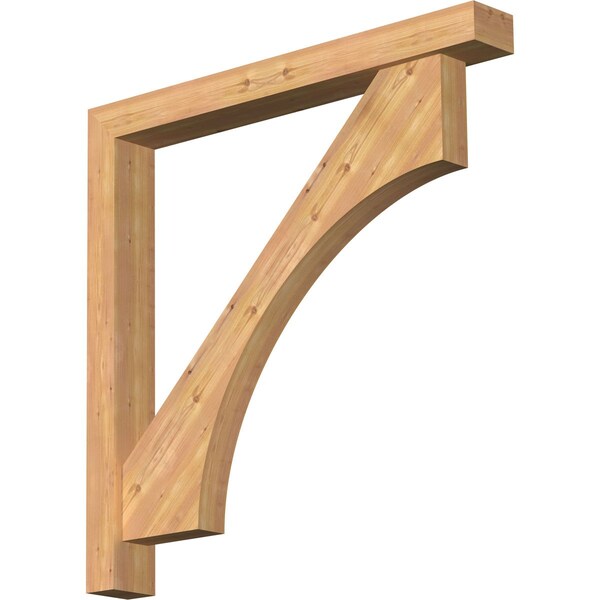 Ekena Millwork Westlake Block Smooth Bracket w/ Offset Brace, Western Red Cedar, 5 1/2"W x 46"D x 46"H BKT0604X46X46WTL05SWR - main